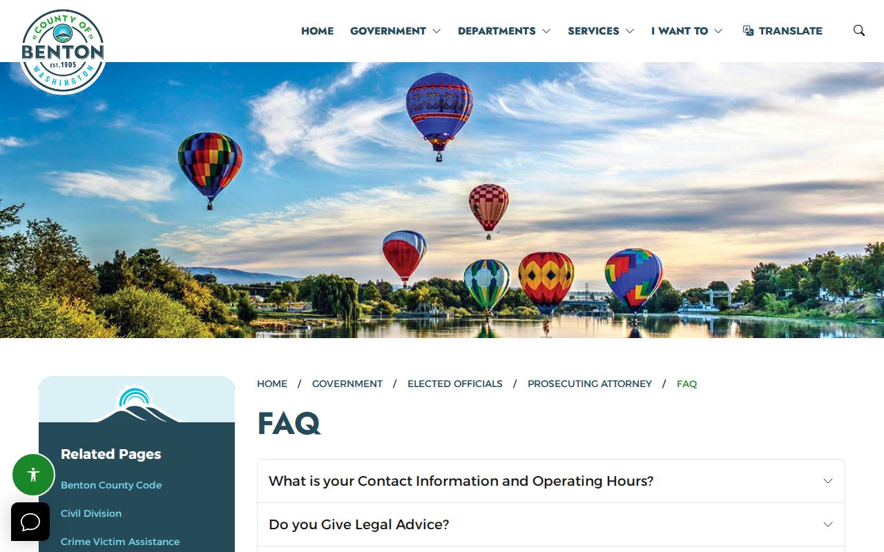 Benton County Prosecutor FAQ with criminal case routing information