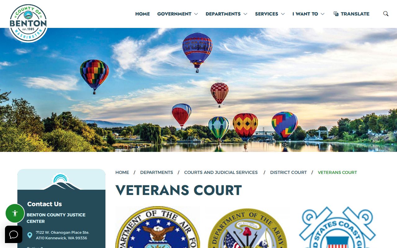 Benton County District Court Veterans Court information