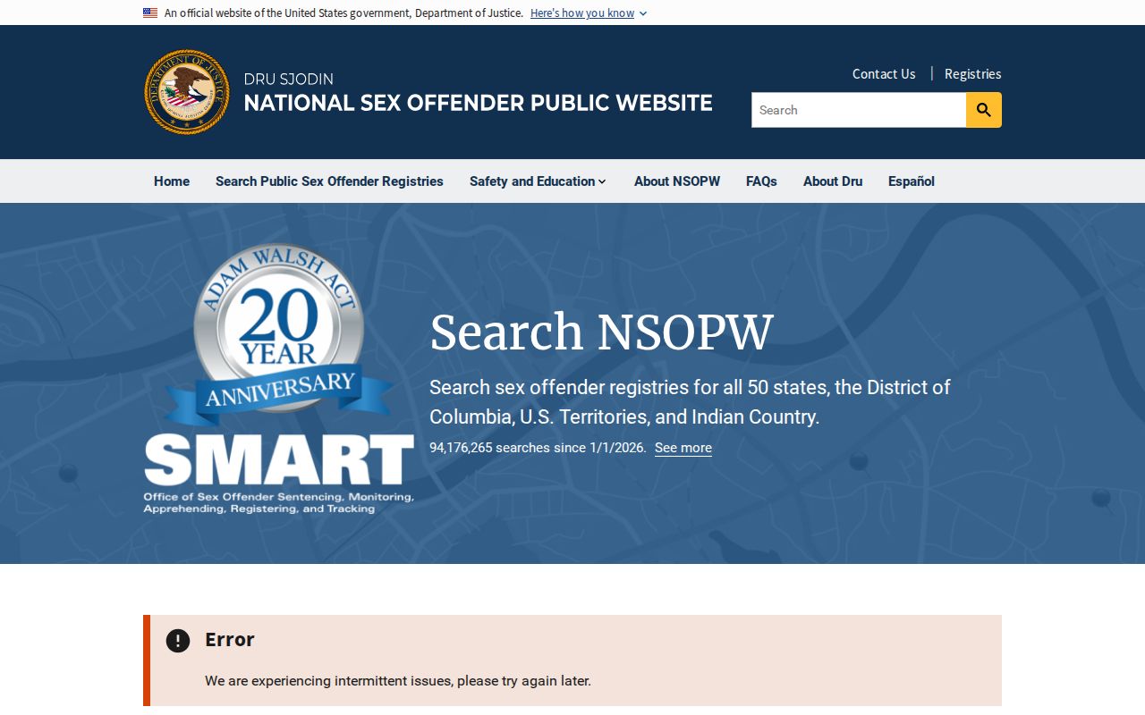 NSOPW national search used with a Benton County sex offender check